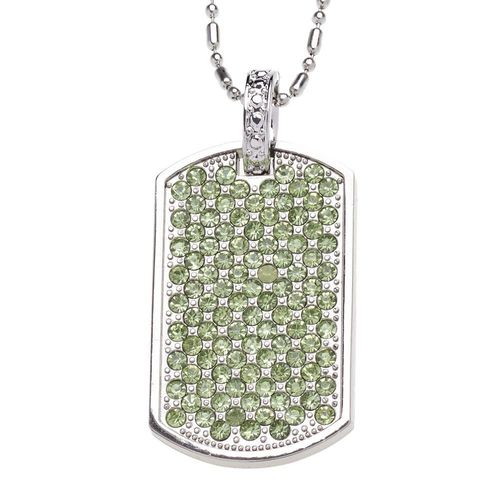 Complet Iced Out Bling Baller Dog Tag - Grün