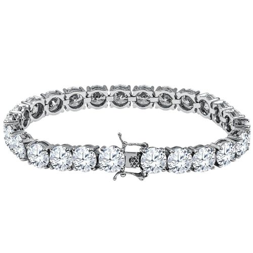 Iced Out Bling Haute Qualité Bracelet - Argente 1 Row 8mm