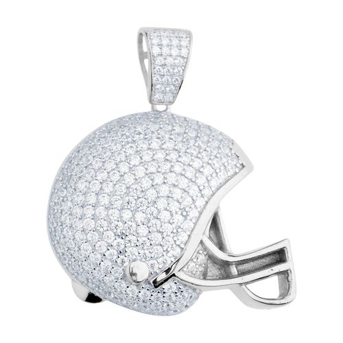 Premium Bling - 925 Argent Sterling Casque De Football