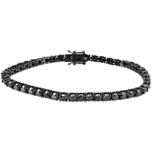 Iced Out Bling Haute Qualité Bracelet - Full Black 1 Row 4mm