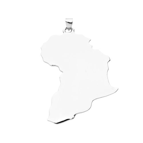 Iced Out Bling Pendentif - Mini Afrique Argent