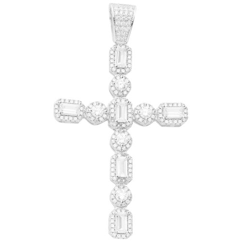 Premium Bling - 925 Argent Sterling Croix Pendentif
