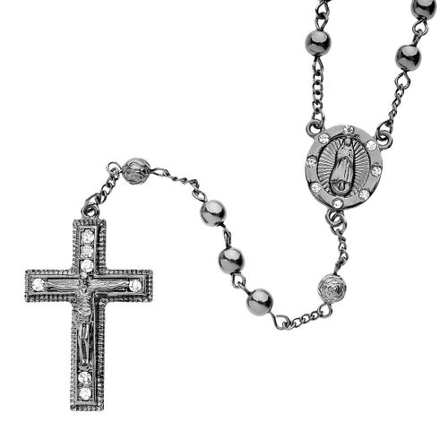 Iced Out Bling Fashion Chaîne - Rosary Noir Hematit Ii