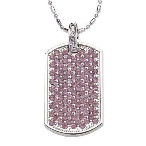 Complet Iced Out Bling Baller Dog Tag - Violet