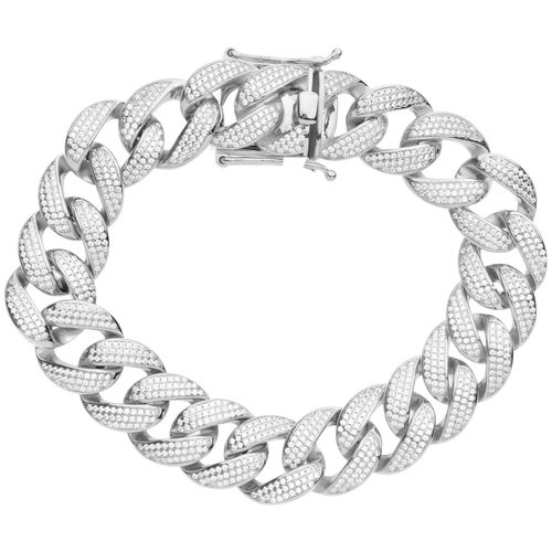 Prime Bling 925 Bracelet En Argent - Miami Curb 16mm