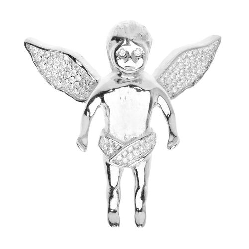 Premium Bling - 925 Argent Sterling Ange Pendentif