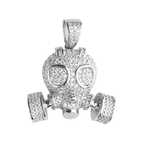 Premium Bling - 925 Argent Sterling 3d Masque À Gaz