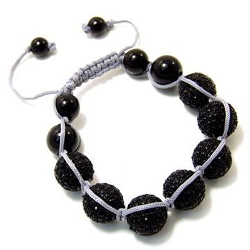 Unisex Bling Bracelet - Disco Ball Half Noir