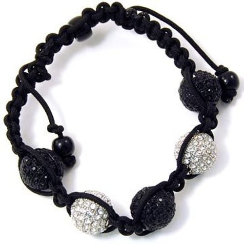 Unisex Bling Bracelet - Disco Ball Double Knot Argent Bk