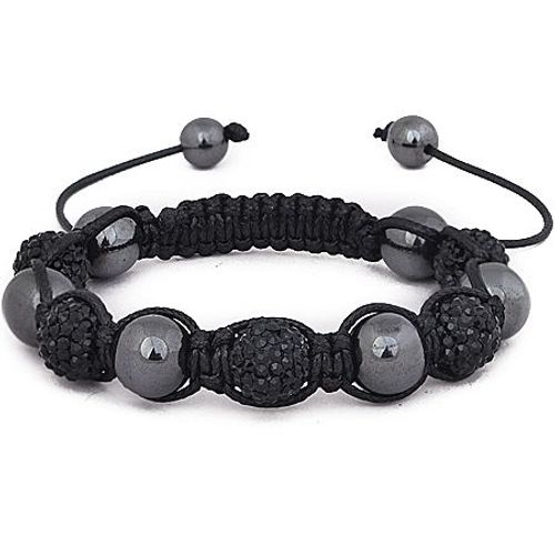 Unisex Perle Wrap Bracelet - Noir Crystal