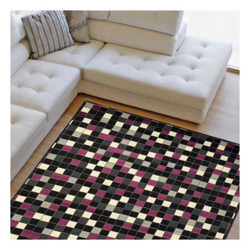 Tapis Chambre 80x150 Tissé Fuchsia Rectangle Motif Géométrique Lyn1 Picasler