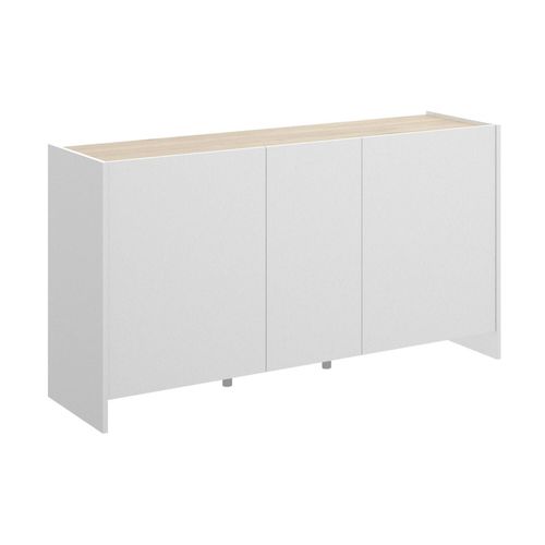 Buffet Effet Bois Chêne Et Blanc