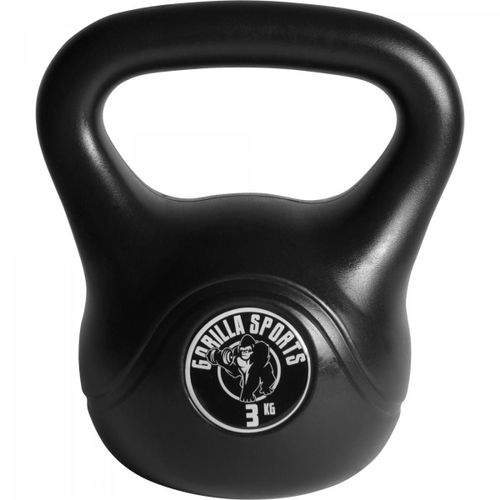 Gorilla Sports - Kettlebells Plastique Noires De 2 À 20 Kg + Lot De 11 Kettlebells Haltères Russes - Poids : 3 Kg