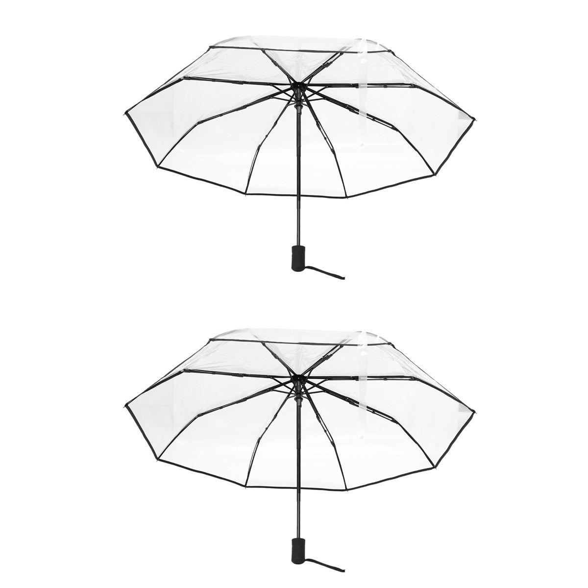 2x Parapluie Transparent Automatique A Pluie Pour Des Femmes... - 2