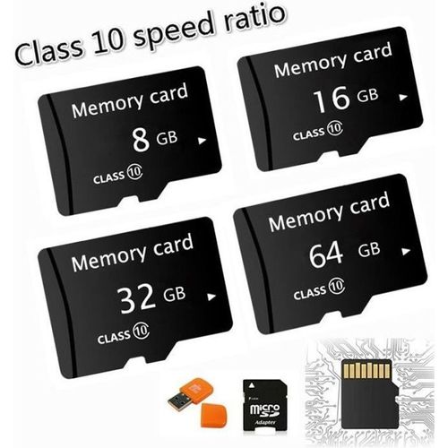 128 Go Carte mémoire MicroSD TF Class10 haute capacité Micro SD TF Noir