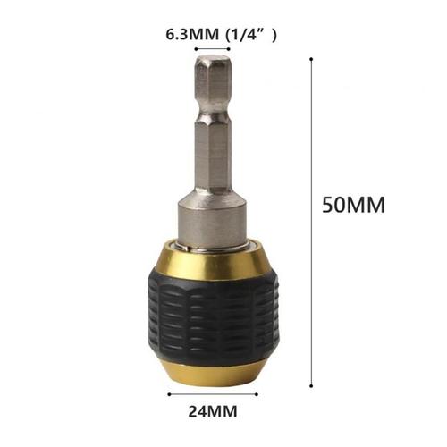 Mandrin de perceuse sans clé 50/60mm, tige hexagonale de 1/4 pouces, tournevis à accouplement rapide, pilote d'impact adaptateur changement d'outil électrique convertisseur