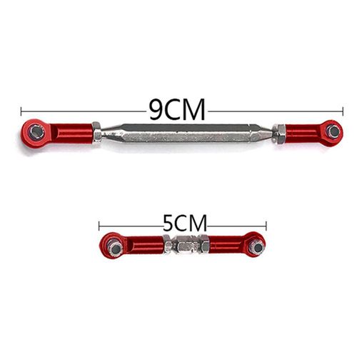2x Lien Direction En Métal Servo Link Crochet Biellette Pour Mn D90 D99 Mn-90 -45 1/12 Rail De Voiture Télécommandé,Rouge