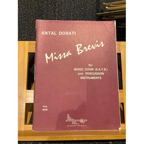 Antal Dorati Missa Brevis Partition Choeur Mixte Et Percussions Éditions Mills