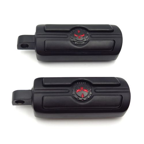 Pied De Tête De Mort Chromé/Noir Pour Harley Davidson,Spotrster,Fat Bob,Street Bob,1984 - 2017,Universel Pour La Plupart Des Motos - Type Mt216-051-Mbk-Xin