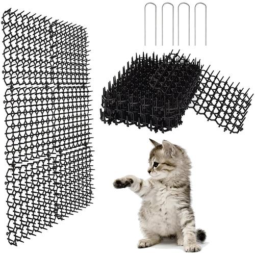 12 Pièces Tapis Anti-Chat Jardin avec Pointes, Répulsif de Pointes d'animaux pour Jardin Intérieur Extérieur Canapé (15.5*20cm)