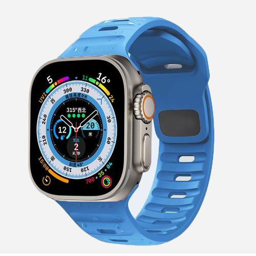 Bracelet En Silicone Pour Apple Watch Band,Ultra 2,Dehors Watchband,Iwatch Series 9,8,7,6/3 Bracelet,49mm,44mm,45mm,42mm,41mm,42mm,38mm - Type Sky-Blue-38mm 40mm 41mm