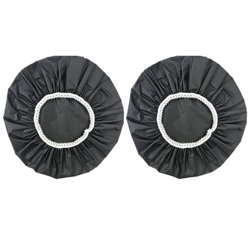2pcs Bonnet De Douche Imperméable Domestique, Bain, Ensemble Cheveux Élastique (Noir) 