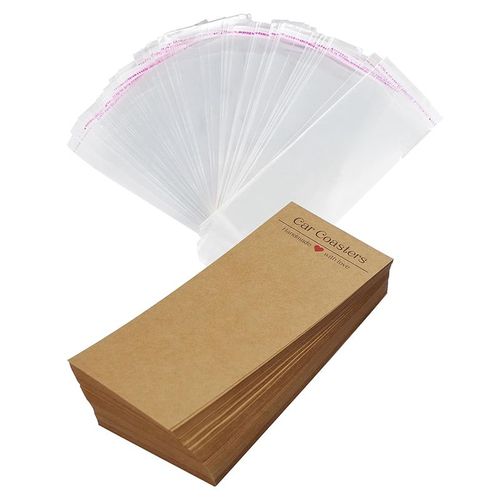 Emballage de Dessous Verre Voiture 100 PièCes pour la Vente, Carte Sous-Verres Sublimation avec PièCes, Accessoires Vierges