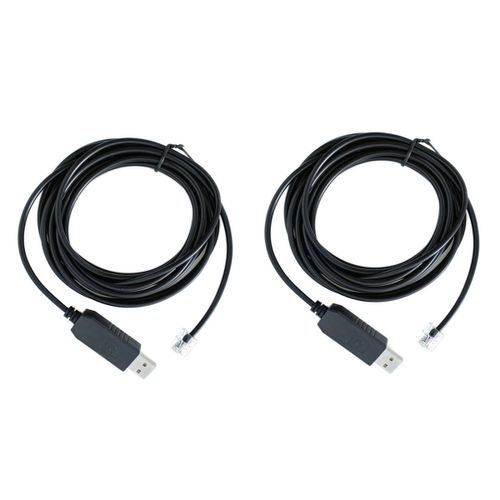 2X Adaptateur USB Vers Rj11 Rj12 6P4C Câble de Contrôle Série EQMOD pour - Pc Connect Commande Manuelle, 1,8 M