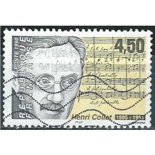 France 1998, Beau Timbre Yvert 3163, Henri Collet, Compositeur Français, Oblitéré, Tbe. -