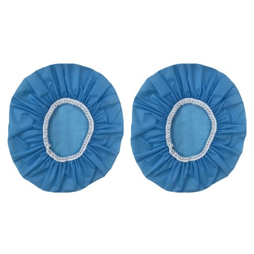 2pcs Bonnet De Douche Imperméable Domestique, Bain, Ensemble Cheveux Élastique Pour Hôtel (Bleu Ciel) 