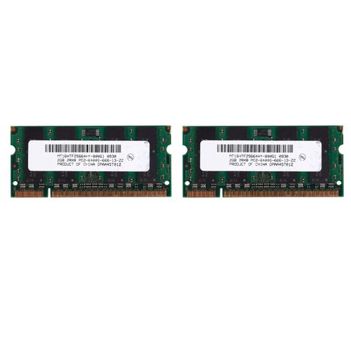 2X 2GB DDR2 PC2-6400 800MHz 200 Broches 1.8V MéMoire D'Ordinateur Portable SO-DIMM RAM pour Ordinateur
