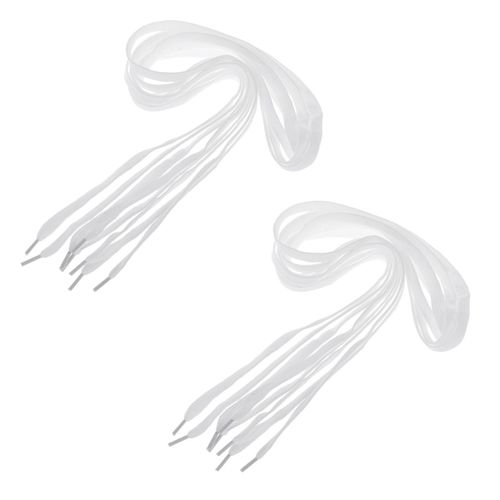 Blanc Lacets Plats Espadrille Chaussures Cordes 4 Paires