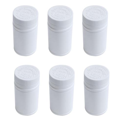 Bouteilles de MéDicament Vides En Plastique Pilule Support Conteneur Tablette 6Pcs Blanc