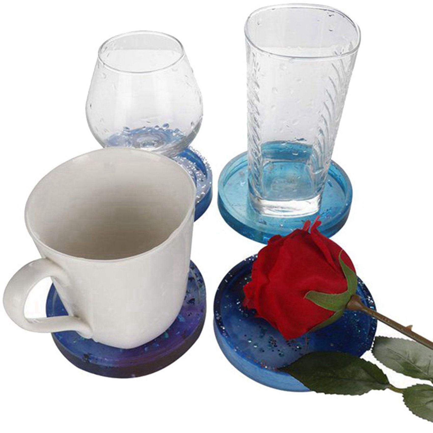 Paquet de 10 Moules En Silicone  Gros Dessous Verre, Diamt... - 5