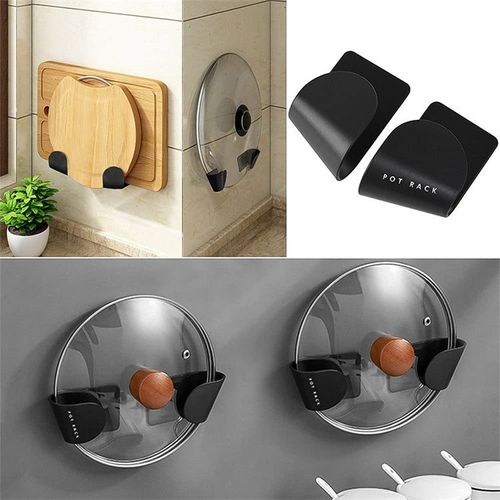 5 Paires Support de Couvercle de Casserole Auto-Adhésif, Couvercle Support de Couvercle de Pot Monta