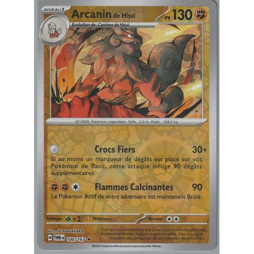 Carte Pokémon - Arcanin De Hisui - 100/167 - Holo-Reverse - Mascarade Crépusculaire