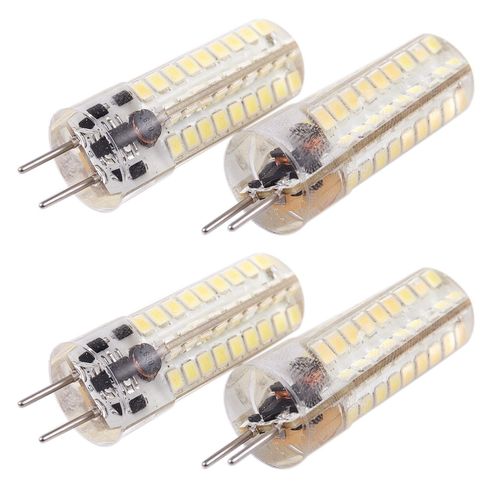 4x 6.5w Gy6.35 Ampoules Led 72 2835 Smd 320lm 50w Lampes Halogènes Équivalent Dimmable Blanc Pur 6000k 360 Degrés Angle De Faisceau Ampoule Maïs En Silicone