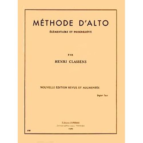 Classens Henri Méthode D'alto Élémentaire Et Progressive