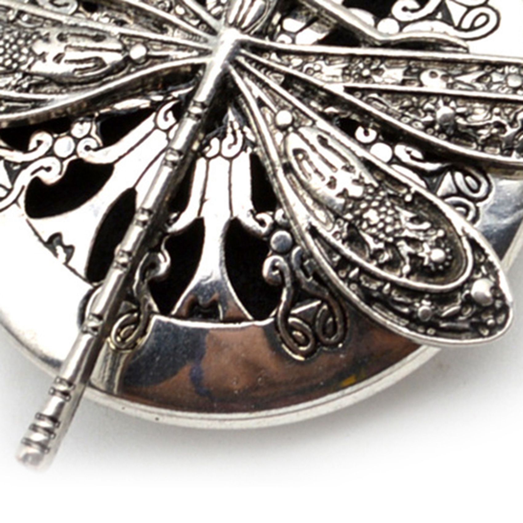 2 PC Argent Ancien Aromathrapie Libellule Collier Pendentif... - 4