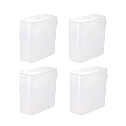 Récipient à Fromage en Tranches pour Réfrigérateur, 4 Pièces Boîte de Rangement avec Couvercle Rabattable, Support Conserver le
