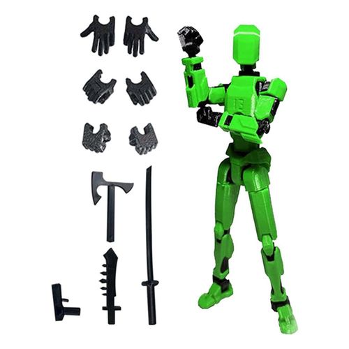 Figurine D'action Robot, Imprimée En 3d Avec Articulation Complète Pour Une Animation Stop Motion Verte