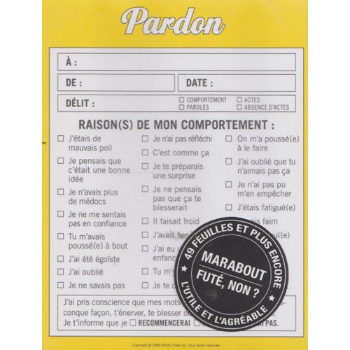 Pardon - Billets D'excuses