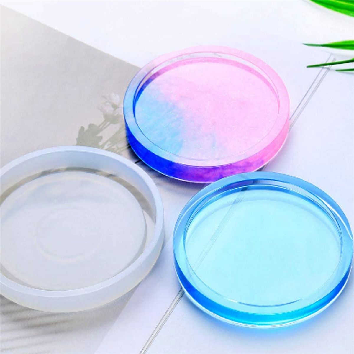 Paquet De 12 Moules  Dessous Verre Ronds En Silicone, poxy... - 5