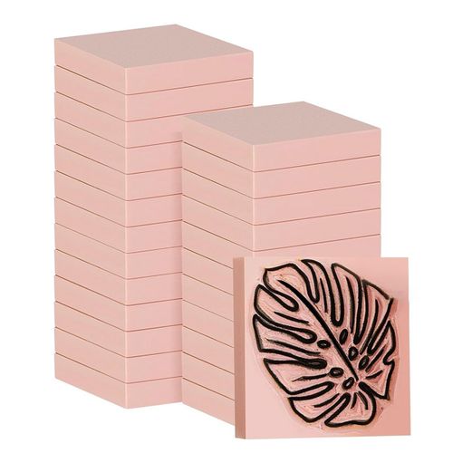 24 Blocs De Sculpture En Caoutchouc 2 X Pouces, Linoléum Pour La Gravure, Fabrication Timbres, Les Travaux Manuels, Rose