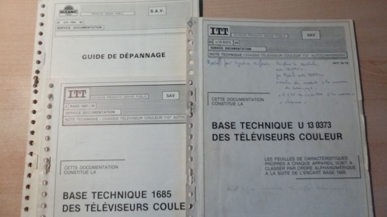 Documentation Technique Itt, Oceanic Chassis Tv Couleur 110° P.I.L Tore/Tore