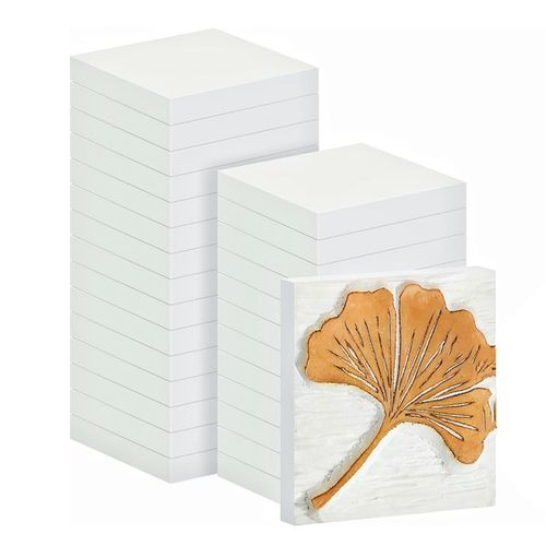 24 Blocs De Sculpture En Caoutchouc 2 X Pouces, Linoléum Pour La Gravure, Fabrication Timbres, Les Travaux Manuels, Blanc