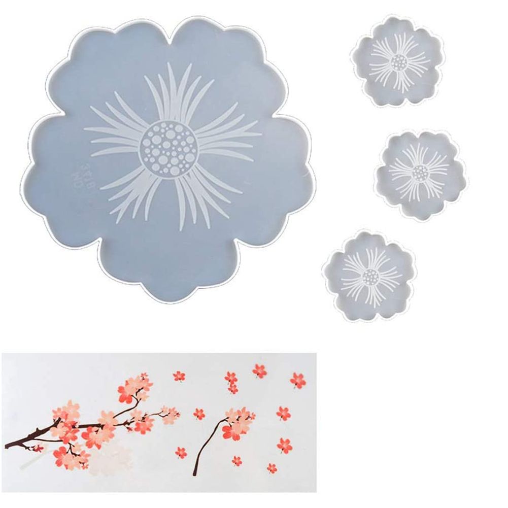 Moules De Dessous Verre En Rsine, Silicone  Fleurs Irrgul...
