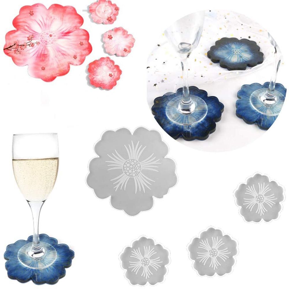 Moules De Dessous Verre En Rsine, Silicone  Fleurs Irrgul... - 4