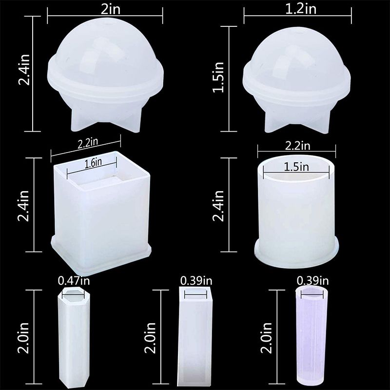 8 Pices Moules D'art De Moulage Rsine poxy Silicone Inclu... - 2
