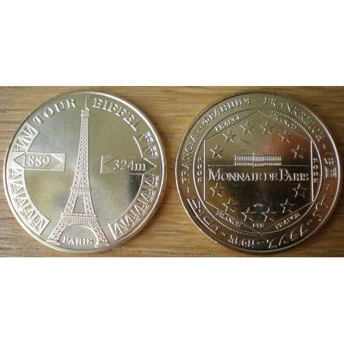 Jeton Touristique Médaille Souvenir De La Monnaie De Paris = La Tour Eiffel : 1889 - 324 Mètres , Édition Limitée De 2008